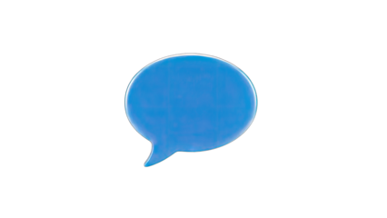 Blue Speech Bubble Isolated on White Background