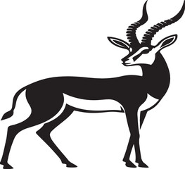 Elegant gazelle illustration a striking black and white animal portrait