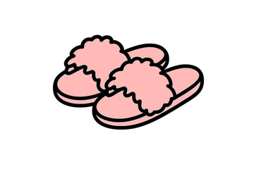 Soft pink fluffy slippers pair for cozy indoor comfort and relaxation at home