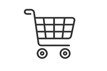 Simple shopping cart symbol for online commerce, retail, and mobile applications