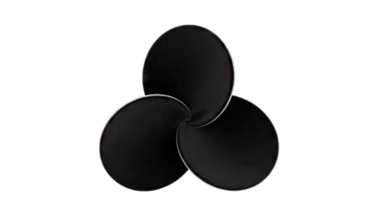 Abstract Black Circles Overlapping on White Background