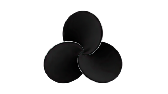 Abstract Black Circles Overlapping on White Background - Powered by Adobe