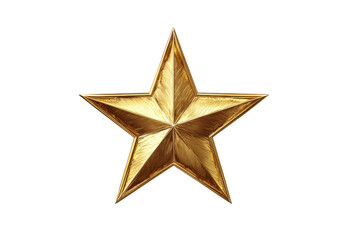 Obraz premium Golden five pointed star with textured surface on black background image, Isolated On White Background, Png Transparent