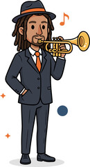 Trumpet Player Character Illustration