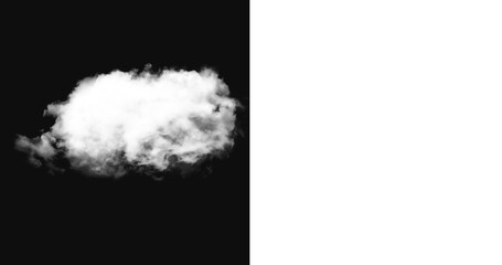 Pure White Realistic Cloud on Clean Background, Soft Fluffy Atmospheric Element for Sky and Weather Graphics