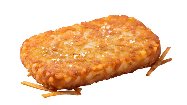 Crispy hash brown, isolated on white or transparent background. PNG