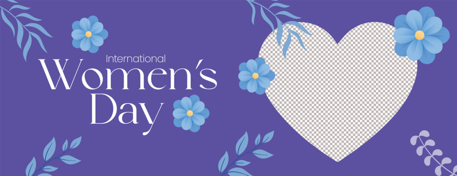 Modern 8 March Women’s Day celebration floral illustration background, editable website banner design, Womens Day horizontal social media cover header and banner layout for marketing - Powered by Adobe