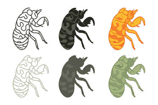 Abstract Camouflage Patterns. Patterned molt with faint camouflage textures on exoskeleton, abstract minimalist vector