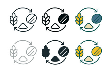 Fototapeta premium Milling Cycle Emblem. Abstract emblem of milling cycle—grain, stone, flour—arranged in continuous circular flow, clean symbolic