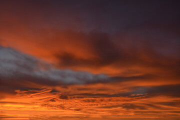 Orange blue beautiful sky at sunrise. Background
