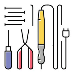 Color Electronics Repair Tools Icon