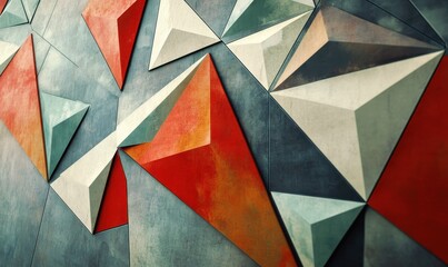 Geometric shapes in abstract art with bold, vibrant colors.