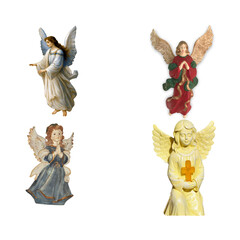 Obraz premium christmas angels isolated on white