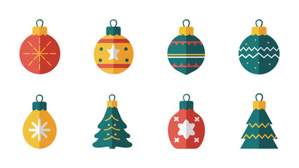 Fototapeta premium Festive Ornaments Array: A delightful collection of colorful ornaments, capturing the spirit of joy and the magic of celebration. Embracing the joy of holiday season with various decorations.
