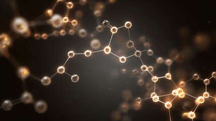 Abstract molecule connection background with interconnected atoms and futuristic network design, representing scientific research, molecular structure, and technology innovation