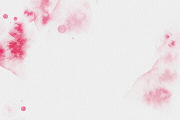 Light pink watercolor splashes on textured paper, soft abstract background for creative design