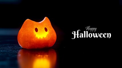 burning candle on black background