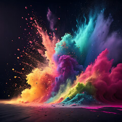 Obraz premium Explosion of Colorful Powder