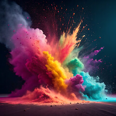 Obraz premium Abstract Colorful Powder Explosion