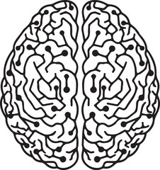 Digital Ping Signal Icon – Neural Network Brain Circuit Design for AI, Tech, and Connectivity Concepts