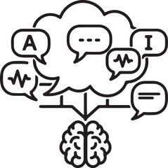 Minimalist Ping Icon for AI, Communication, and Neural Network Concepts – High-Contrast Vector for Tech and UI Design