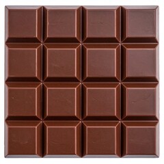 Fototapeta premium Smooth, divided chocolate bar, grid of sixteen squares