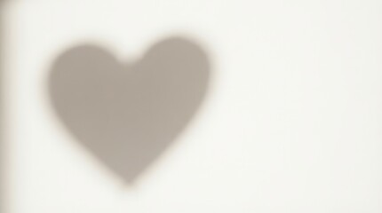 Fototapeta premium Heart Shape Shadow on White Wall Minimalist Aesthetic.