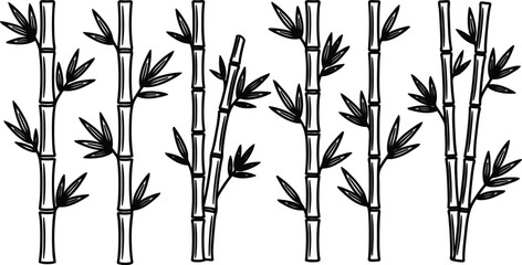 Obraz premium Bamboo Stems Illustration Nature Plant Design Elements