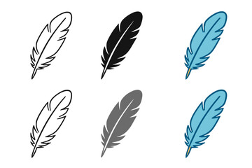 Gull Feather Illustration. Oil lamp with visible wick and curved handle, clean minimal vector illustration, abstract icon, first