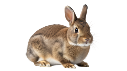 Brown Rabbit, isolated on white or transparent background. PNG