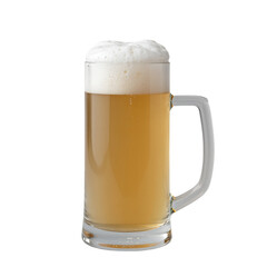Frothy Golden Beer in a Tall Glass Mug