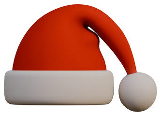 Red Santa Hat White Background