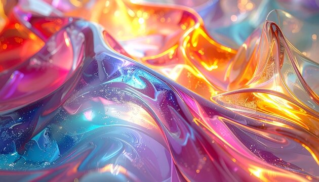 abstract, rippled glass, reflections, multicolor, shimmering, distortions, reflective surface, modern wallpaper, digital texture, colorful abstract, template design, liquid glass, smooth texture, grad