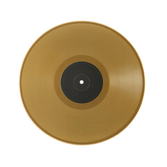 Golden Vinyl Record with Black Label and Grooves