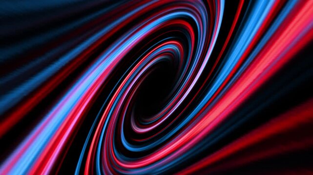 Hypnotic rotating vortex animation with colorful luminous lines spiraling inward to create a captivating abstract motion background for digital video and visual effects