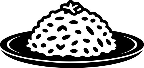 fried rice icon silhouette vector illustration