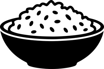 fried rice icon silhouette vector illustration