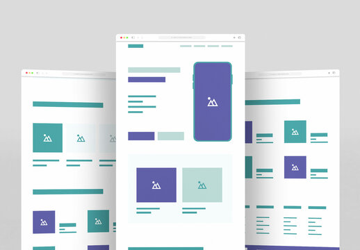 Mobile Focused Website Landing Page Wireframe Design