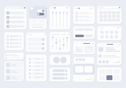 Monochrome Minimalist UI Components and Elements Set