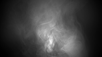 Wisps of white smoke rising and swirling on a dark, gradient background, creating an atmospheric and mysterious foreground