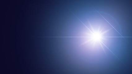 Soft, blurred background with a lens flare effect in the upper right corner. The colors range from dark blue to a soft, glowing light. Abstract background