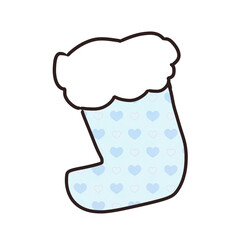 Festive Plaid Christmas Stocking Illustration