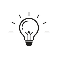 Light bulb, tube, and lamp icons. Simple outline illustrations for the web, minimalist sets for websites, or mobile apps.