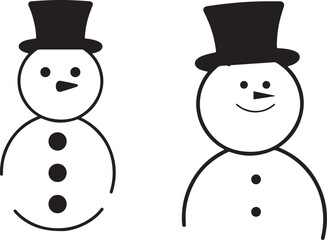 set of snowman, set of snowmen, snowman, christmas, winter, snow, holiday, cold, hat, carrot, xmas, vector, cartoon, december, smile, ice, decoration, snowball, celebration, season