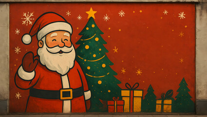 santa claus and christmas tree