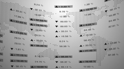 World map news animated white silver wallpaper backgrounds index fund invest live motion graphic bend cure screen digital display.
