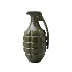 Isolated Green Military Hand Grenade with Textured Surface