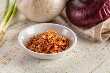 Roasted dry golden dehydrated onion