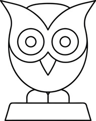 owl head icon line art vector illustration on transparent background