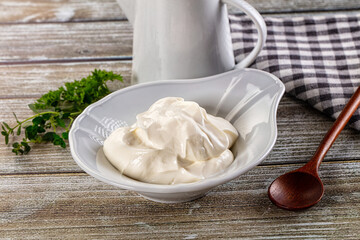 White organic natural cream sour